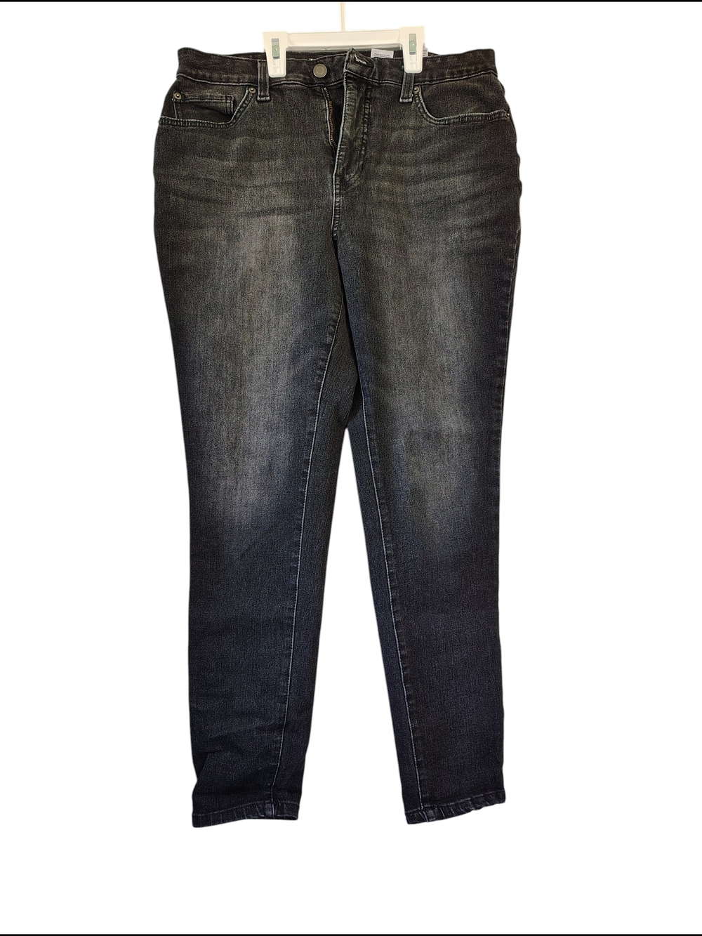 Time and Tru Charcoal Black Skinny Jeans High Rise Curvy